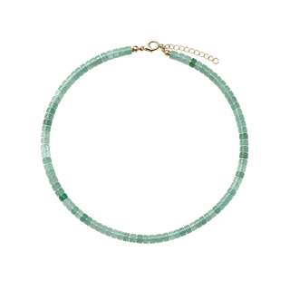 Green Flat Gemstone Necklace