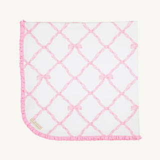 The Beaufort Bonnet Company Baby Buggy Blanket - Pink Meade Bow