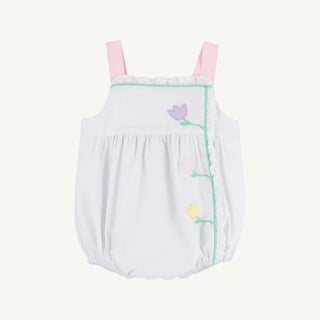 The Beaufort Bonnet Company - Bitsy Bubble - White w/ Flower Applique