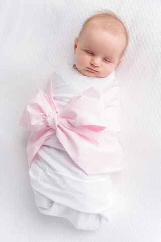 The Beaufort Bonnet Company - Bow Swaddle - Palm Beach Pink - Personalization Included - J.A. Whitney