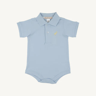 The Beaufort Bonnet Company - Buckhead Blue Prim and Proper Polo Onesie