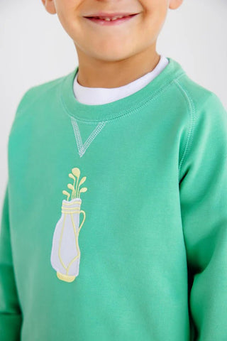 The Beaufort Bonnet Company - Green Cassidy Comfy Crewneck w/ Golf Bag Embroidery - J.A. Whitney