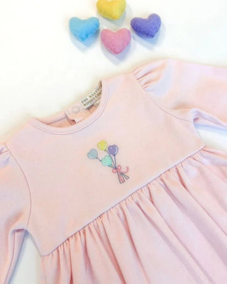The Beaufort Bonnet Company - LS Daisy Diaper Cover Dress - Pink / Balloons - J.A. Whitney