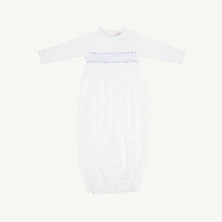 The Beaufort Bonnet Company - Sweetly Smocked Greeting Gown - Buckhead Blue - J.A. Whitney