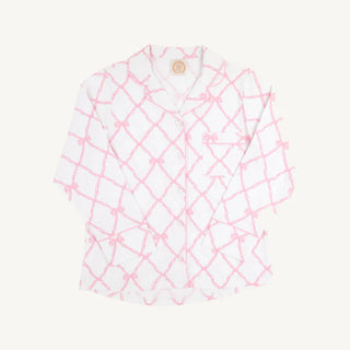 The Beaufort Bonnet Company - Let Me Lounge LS Top - Pier Party Pink Belle Meade Bow