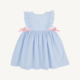 The Beaufort Bonnet Company - Pammy's Pinafore Dress - Blue Seersucker - J.A. Whitney