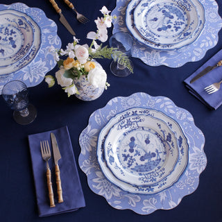 White & Blue Faenza 11" Dinner Plate