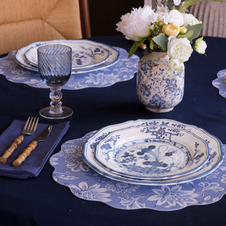 White & Blue Faenza 11" Dinner Plate