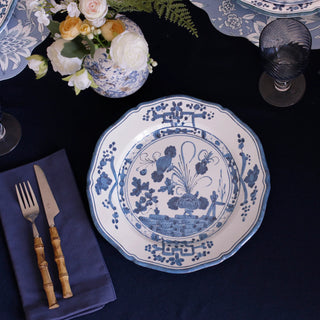 White & Blue Faenza 11" Dinner Plate