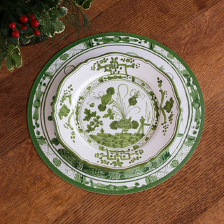 White & Green Faenza 11" Dinner Plate