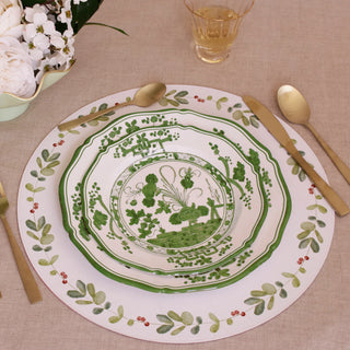 White & Green Faenza 11" Dinner Plate