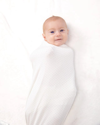 Breezy Blue Dots Swaddle Blanket