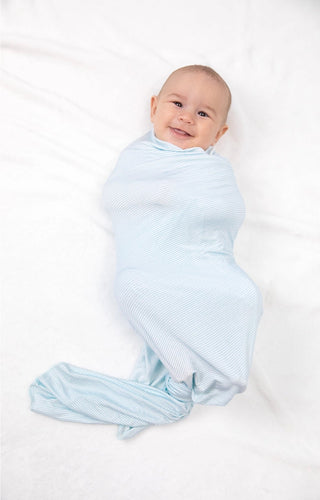 Breezy Blue Stripe Swaddle Blanket