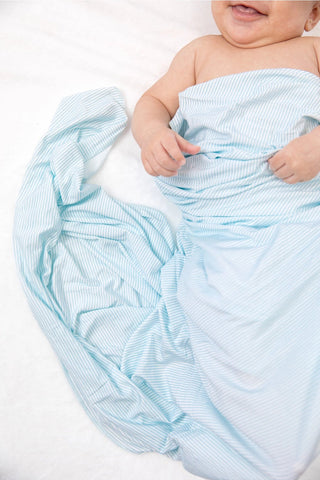Breezy Blue Stripe Swaddle Blanket