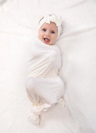 Petal Pink Dots Swaddle Blanket