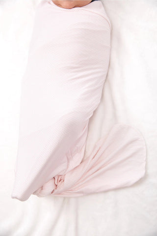 Petal Pink Stripe Swaddle Blanket