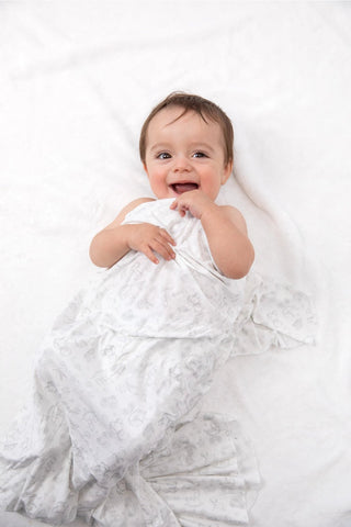 Silver Nursery Toile Swaddle Blanket