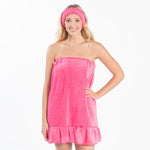 Hot Pink Plush Spa Wrap (Personalization Included)