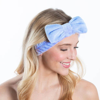 Periwinkle Plush Bow Spa Headband - J.A. Whitney
