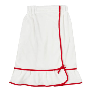 White w/ Red Trim Spa Wrap (Personalization Included) - J.A. Whitney