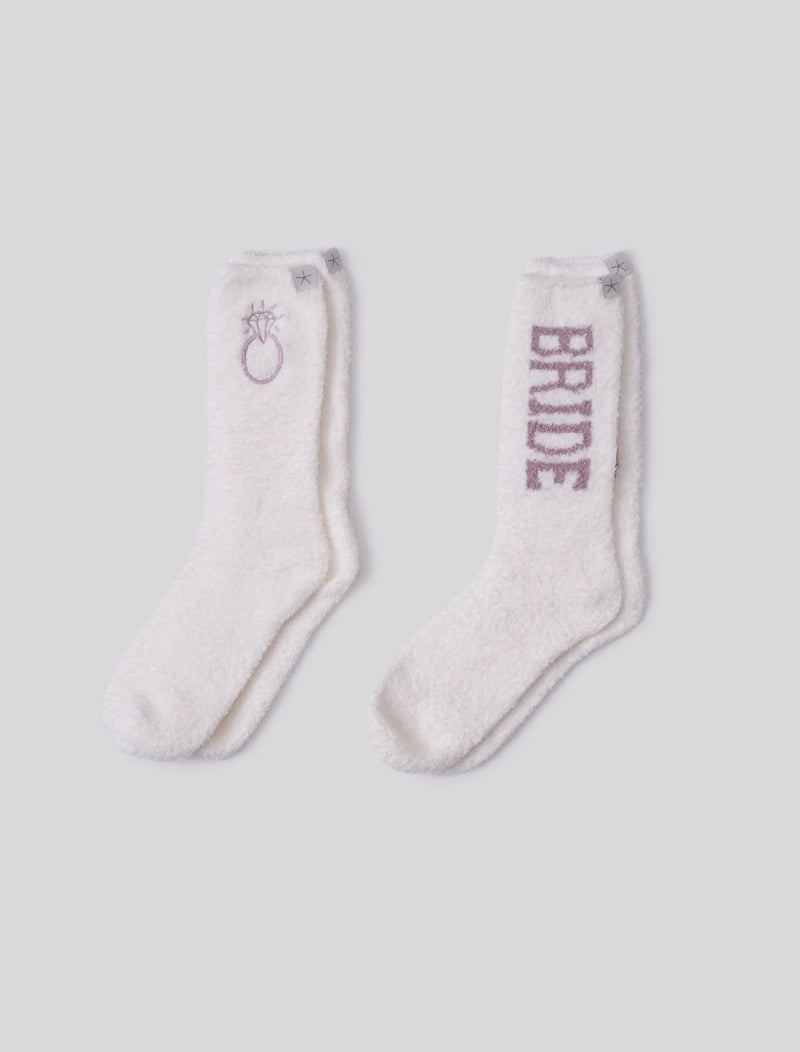 CozyChic Bridal Sock Set - Pearl / Teaberry