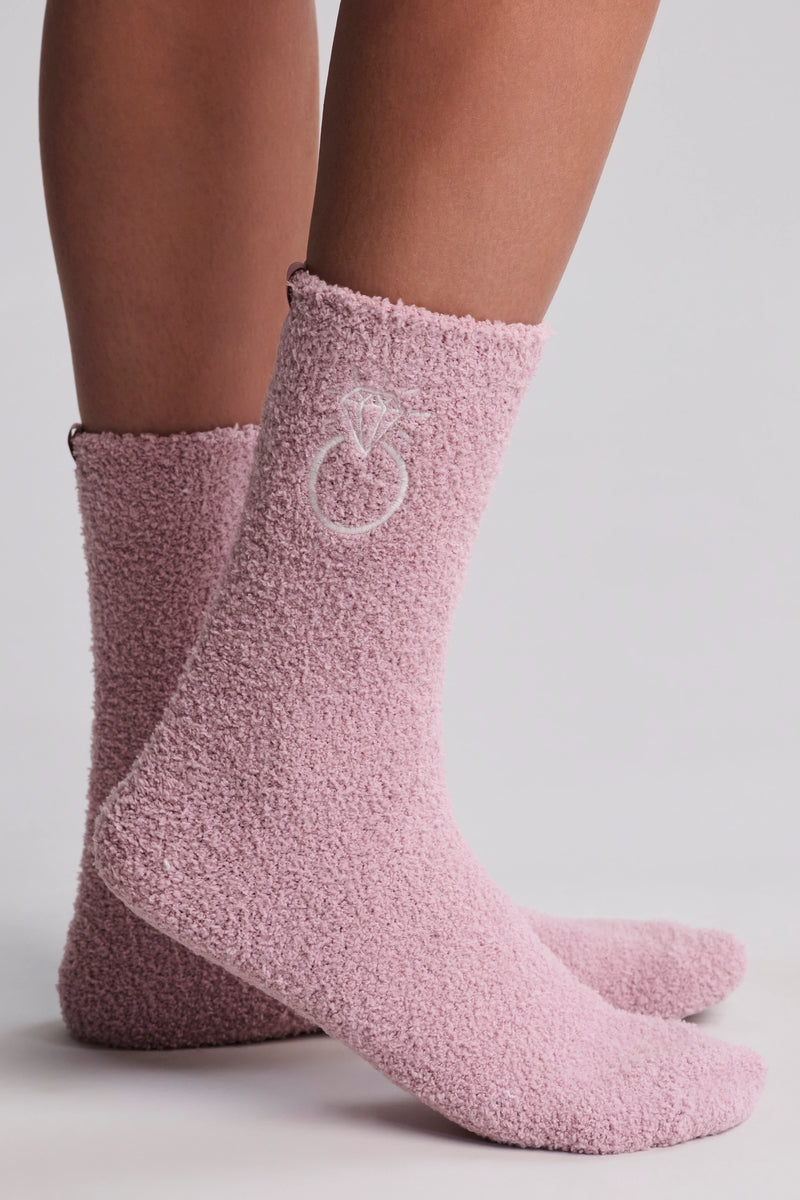 CozyChic Bridal Sock Set - Teaberry / Pearl