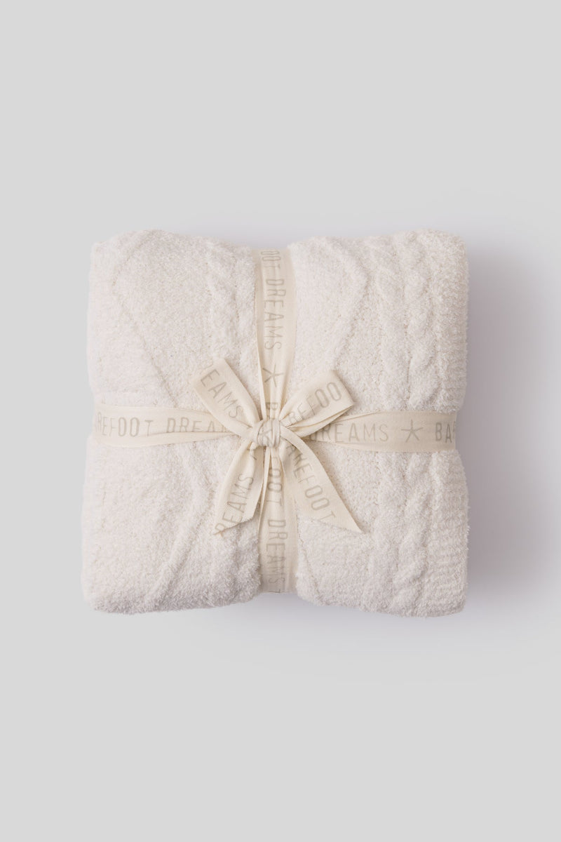 Cream Fisherman Cable Throw