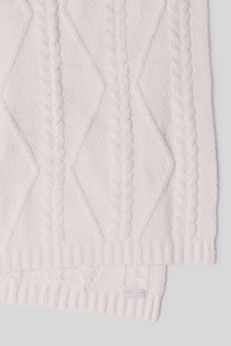 Cream Fisherman Cable Throw
