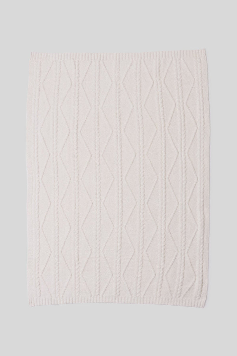 Cream Fisherman Cable Throw