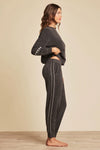 Cozychic Ultra Lite® Heartbeat Stripe Pant -Carbon / Sunrise Pink