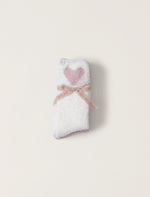 CozyChic Heart Print Sock Set - 2 Pairs - Pink / Pearl