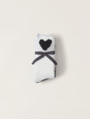 CozyChic Heart Print Sock Set - 2 pairs - Carbon / Pearl