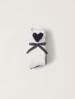 CozyChic Heart Print Sock Set - 2 pairs - Carbon / Pearl