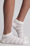 CozyChic Heathered Stripe Ankle Sock Set - Dove Gray Multi