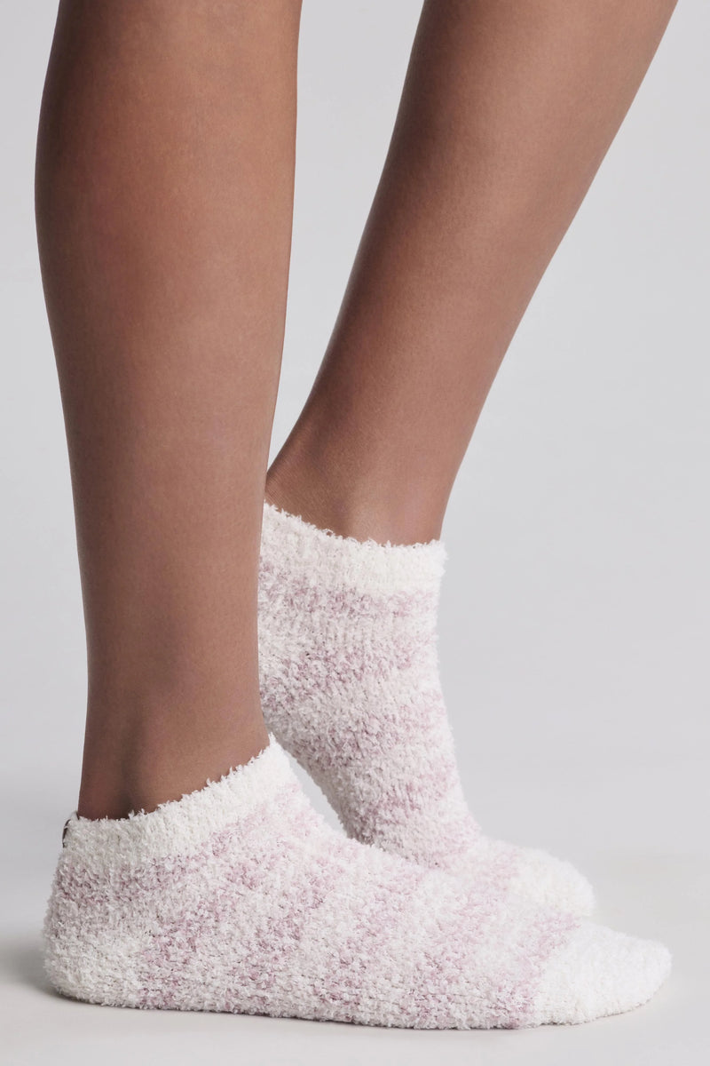CozyChic Heathered Stripe Ankle Sock Set - Teaberry Multi