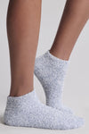 CozyChic Heathered Tennis Socks - Heathered Snow Drop
