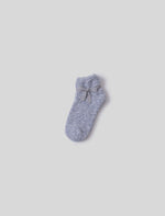 CozyChic Heathered Tennis Socks - Heathered Snow Drop