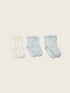 Cozychic Lite Infant Socks 3 Pack - Blue / Pearl