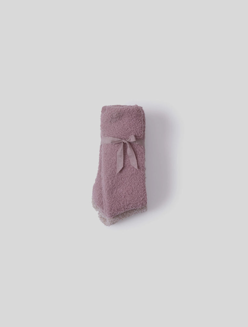 CozyChic Sock Set - 2 Pairs - Teaberry / Heathered Stone