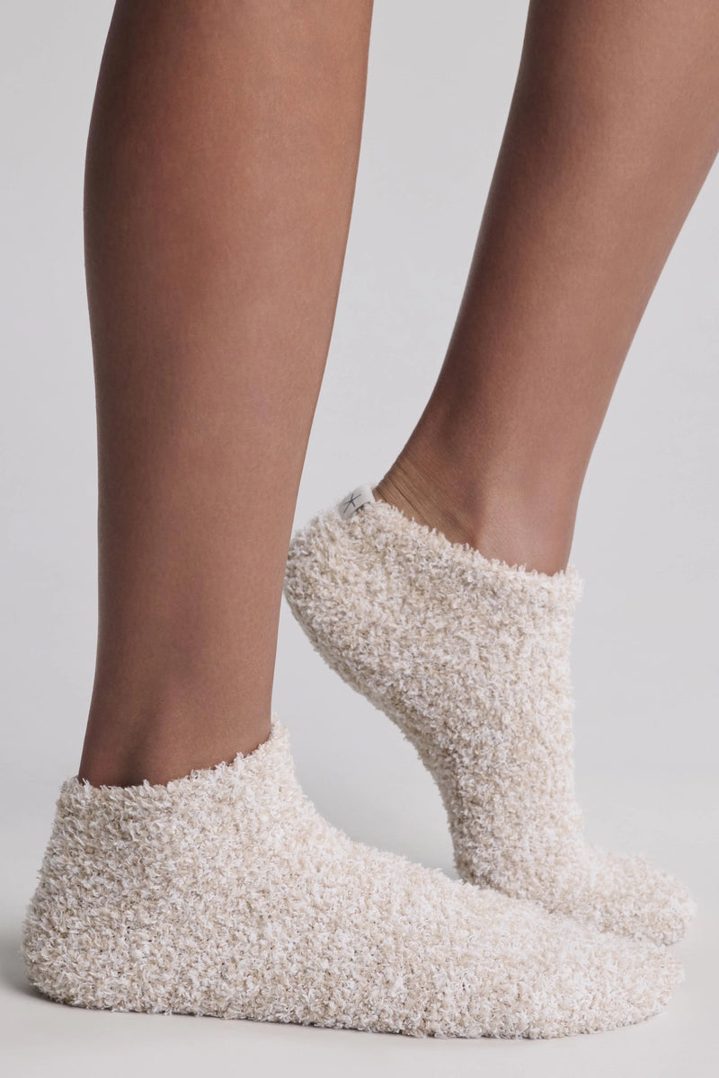 CozyChic Heathered Tennis Socks - Heathered Stone