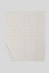 Cream Cotton Tonal Plaid Throw