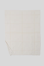 Cream Cotton Tonal Plaid Throw