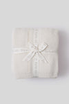 Cream Cotton Tonal Plaid Throw