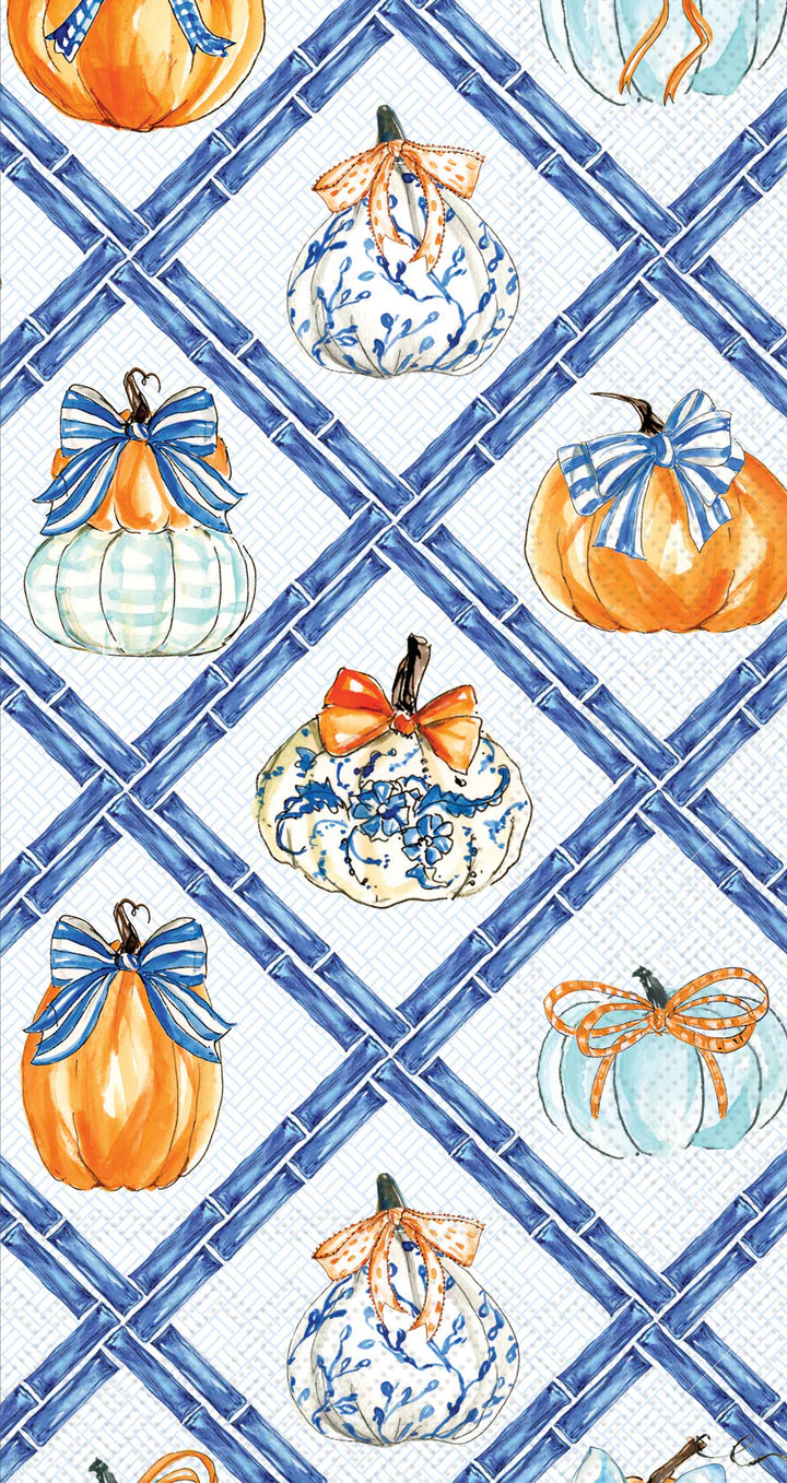 Chinoiserie Pumpkin Topiary Guest Towels