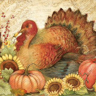 Filigree Turkey Cocktail Napkins by Boston International, Inc.