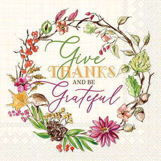 Give Thanks Be Grateful Cocktail Napkins
