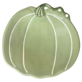 Large Green & White Pumpkin Bowl