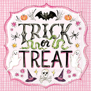 Pink Trick or Treat Cocktail Napkins
