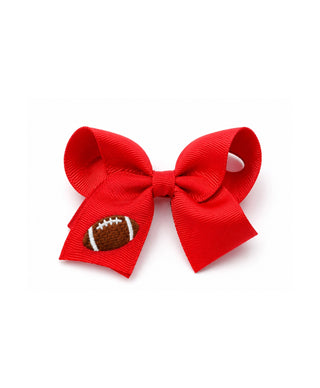 Red Football Hair Bow by Bits & Bows
