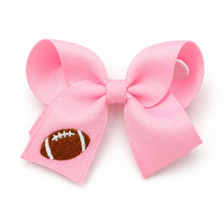 Pink Football Hair Bow by Bits & Bows